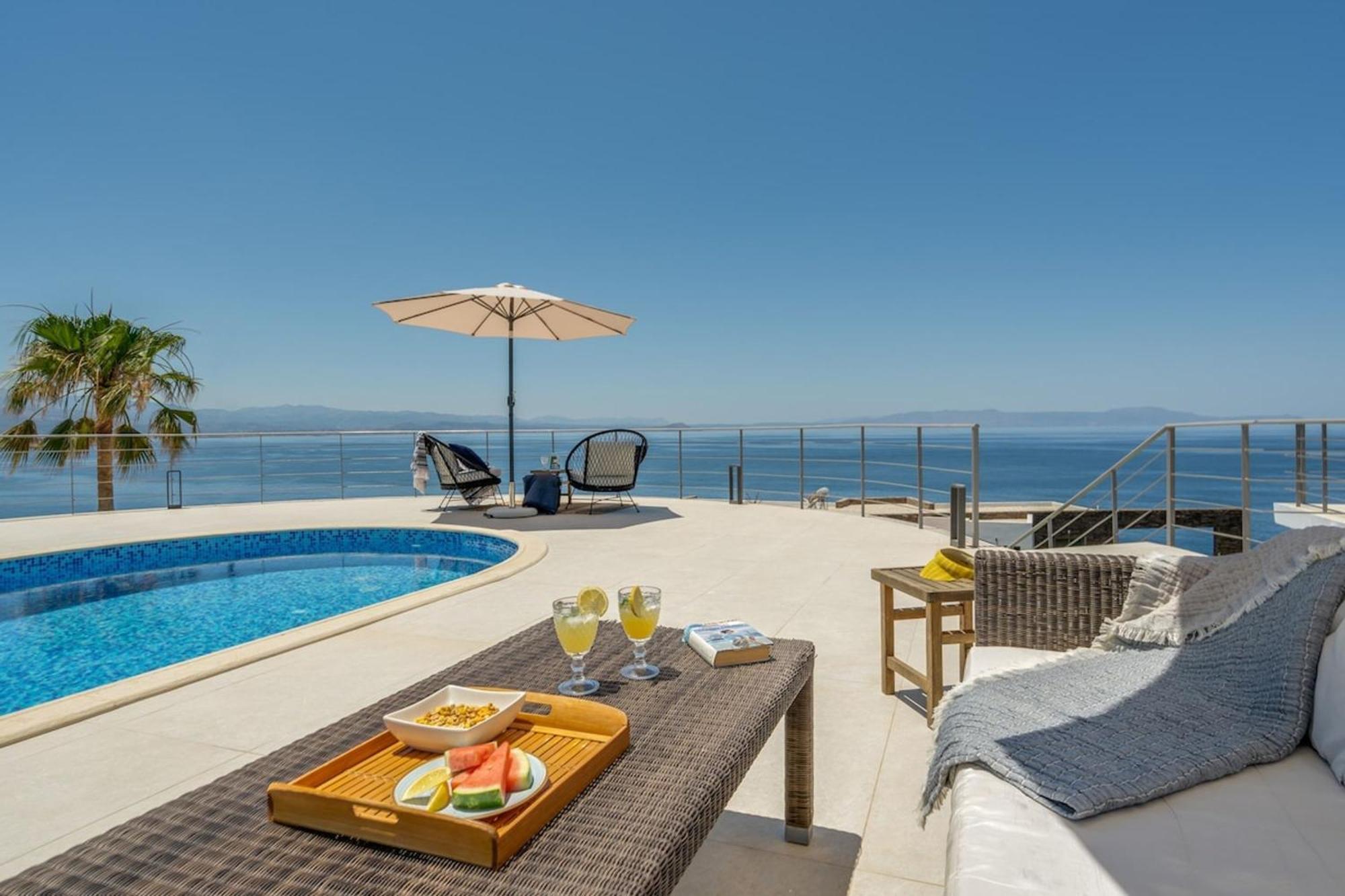 Villa Hemera Ocean View Private Heated Pool Chorafakia Exterior foto