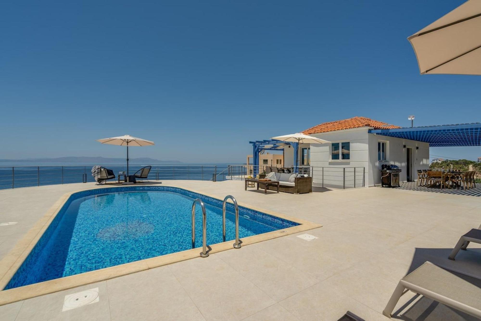 Villa Hemera Ocean View Private Heated Pool Chorafakia Exterior foto