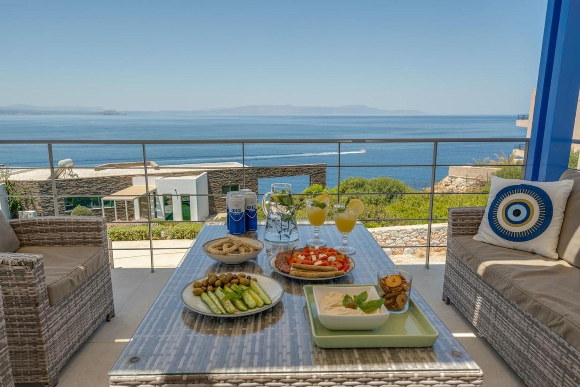 Villa Hemera Ocean View Private Heated Pool Chorafakia Exterior foto