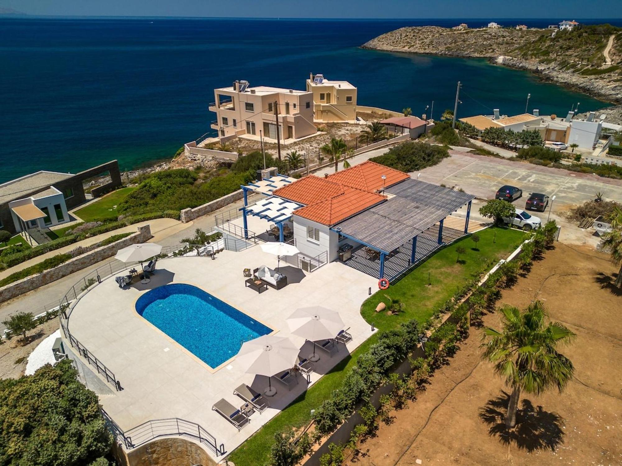 Villa Hemera Ocean View Private Heated Pool Chorafakia Exterior foto