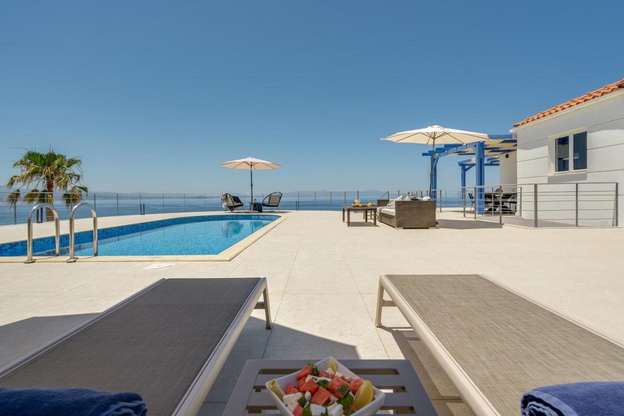 Villa Hemera Ocean View Private Heated Pool Chorafakia Exterior foto