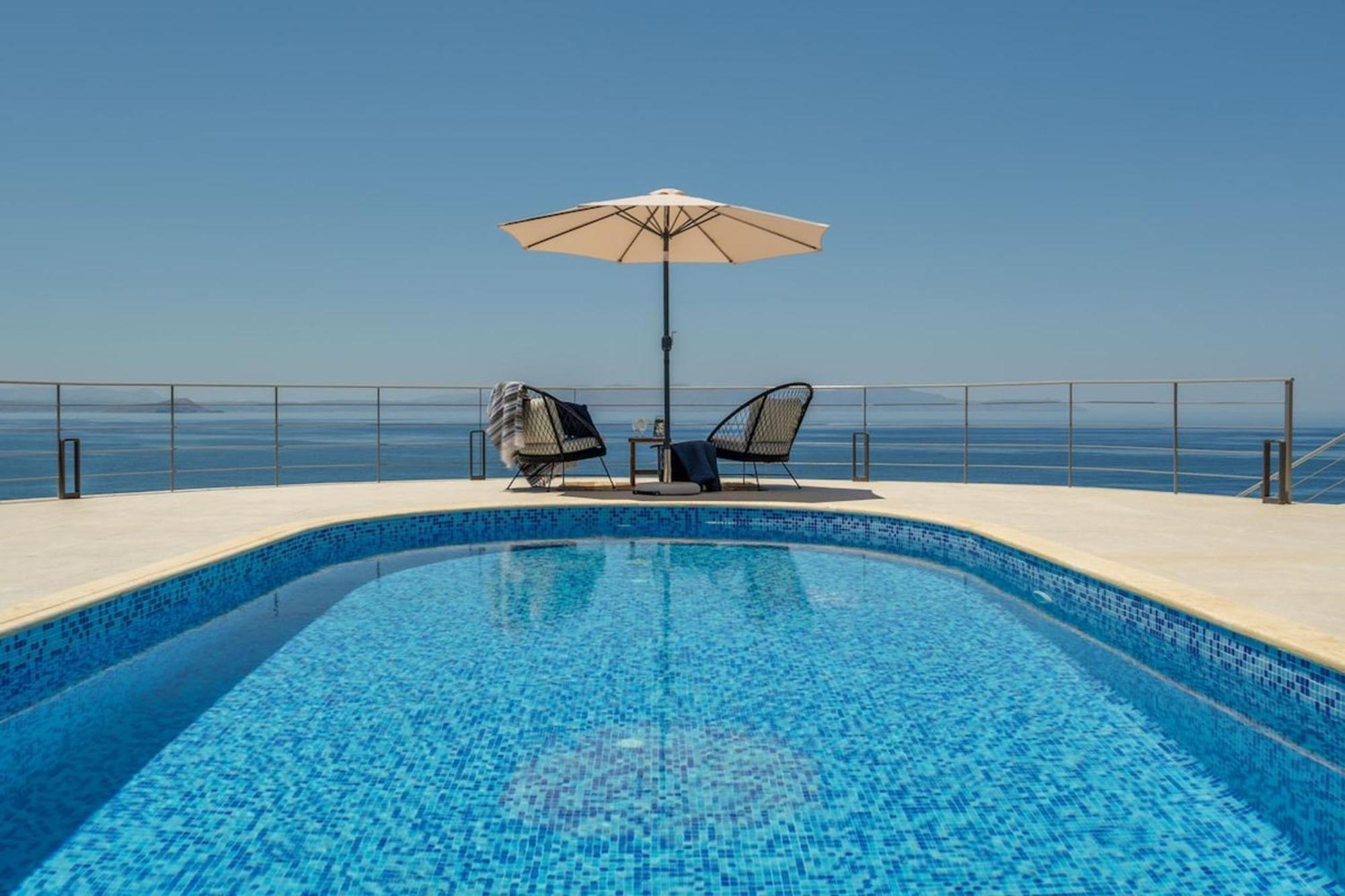 Villa Hemera Ocean View Private Heated Pool Chorafakia Exterior foto